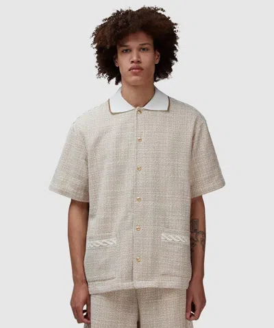 Drôle De Monsieur Tweed Shirt In Sand