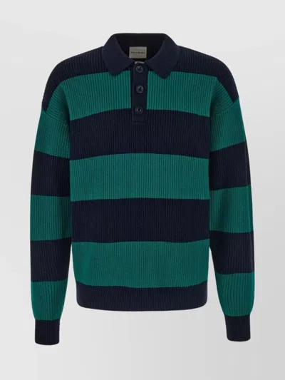 DRÔLE DE MONSIEUR TWO-TONE WOOL AND COTTON SWEATER