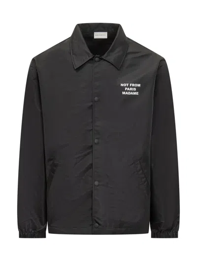 Drôle De Monsieur Veste Slogan In Black