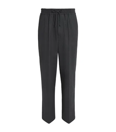 Drôle De Monsieur Virgin Wool-blend Drawstring-waist Trousers In Gray
