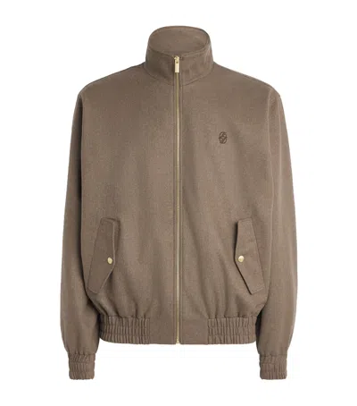Drôle De Monsieur Virgin Wool-blend Track Jacket In Brown