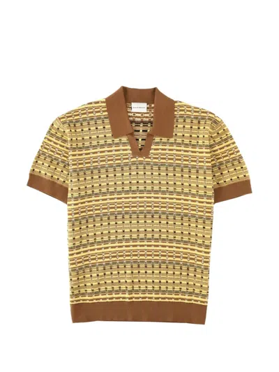 Drôle De Monsieur Drole De Monsieur Short-sleeved Mini Polo With Unique Knit Design In Yellow