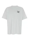 Drôle De Monsieur White Crewneck T-shirt With Slogan Print On The Front And Back