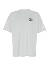 Drôle De Monsieur White Crewneck T-shirt With Slogan Print On The Front And Back
