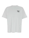 Drôle De Monsieur White Crewneck T-shirt With Slogan Print On The Front And Back