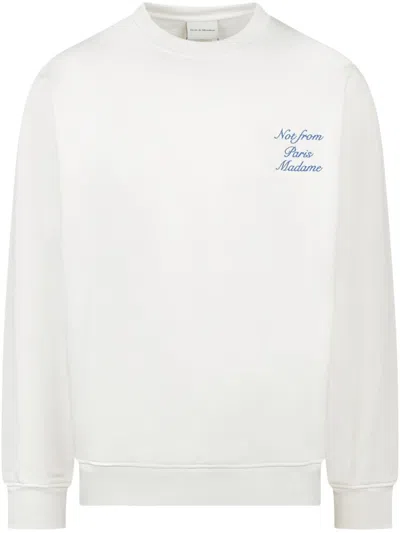 Drôle De Monsieur Logo Crew Neck Sweatshirt In White