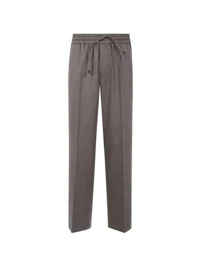 Drôle De Monsieur Drole De Monsieur Drawstring Wool-blend Trousers In Brown