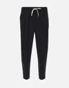 Drôle De Monsieur Black Carrot Pants With Drawstring In Wool Blend Man In Black