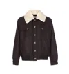 Drôle De Monsieur Long Sleeve Jacket With Faux Fur Collar In Black