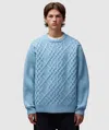 Drôle De Monsieur Wool Cable Knit Jumper In Light Blue