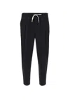 Drôle De Monsieur Black Carrot Pants With Drawstring In Wool Blend Man In Black