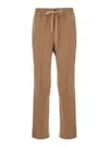Drôle De Monsieur 'le Pantalon Droit' Brown Pants With Elastic Drawstring Waist In Neutrals