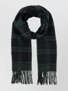 Drôle De Monsieur Wool Scarf With Embroidered Check Pattern