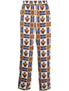 Drôle De Monsieur Zalij-pattern Wide-leg Trousers In Brown
