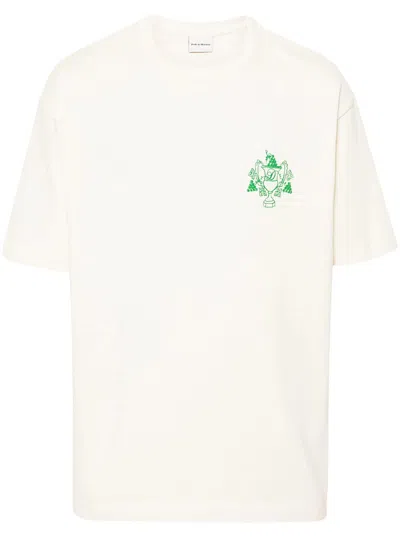 Drôle De Monsieur T-shirt In Cotone Con Stampa Blaso In White