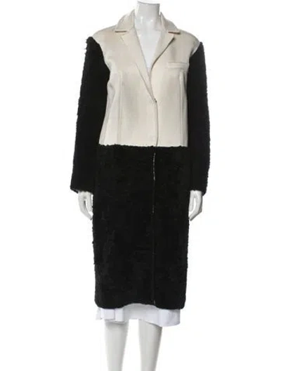 Pre-owned Drome Colorblock Pattern Faux Fur Coat In Black