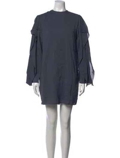 Pre-owned Drome Crew Neck Mini Dress In Blue