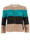 Drome Cropped Leather Jacket In Multi