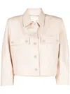 Drome Cropped Leather Jacket In Nude