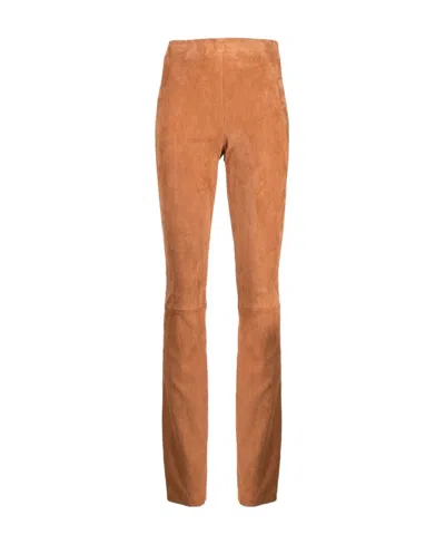 DROME FLARED SUEDE STRETCH TROUSERS