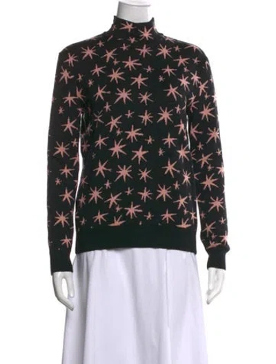 Pre-owned Drome Graphic Print Turtleneck Sweater In Black