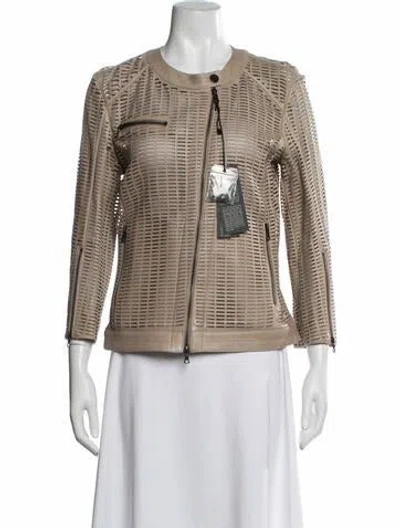 Pre-owned Drome Leather Biker Jacket W/ Tags In Neutrals