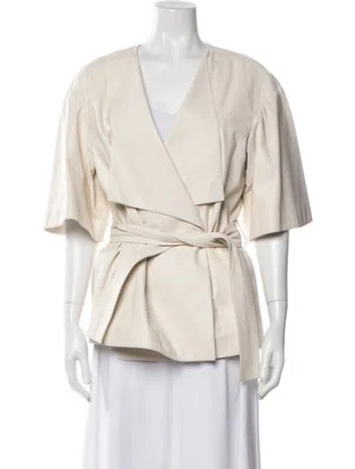 Pre-owned Drome Leather Jacket In Neutral
