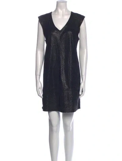 Pre-owned Drome Leather Mini Dress In Black