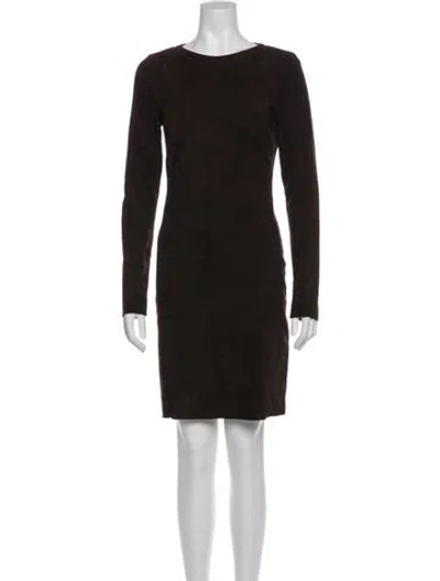 Pre-owned Drome Leather Mini Dress In Brown