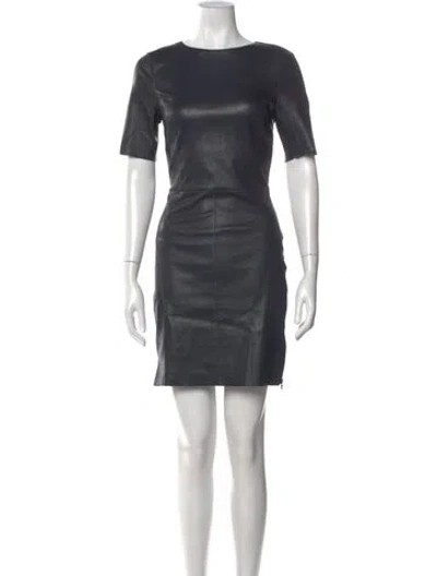 Pre-owned Drome Leather Mini Dress In Gray