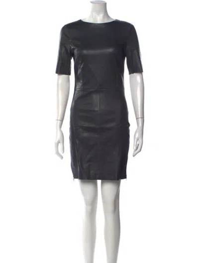 Pre-owned Drome Leather Mini Dress In Grey