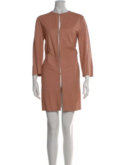 Pre-owned Drome Leather Mini Dress In Neutral