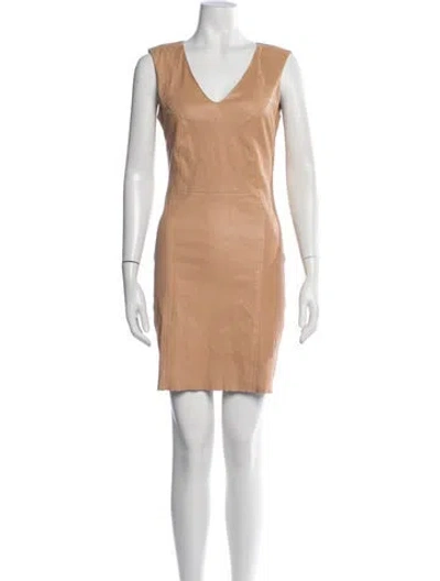 Pre-owned Drome Leather Mini Dress In Neutrals