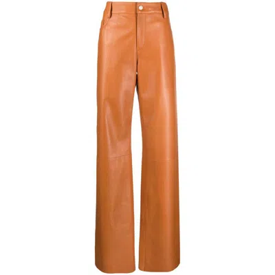 Drome High-waist Lambskin Trousers In Brown