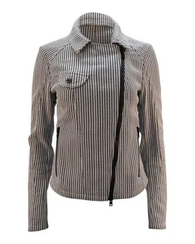 Drome Perforated Jacket In Grey Leather