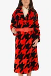 Drome Shearling Coat With Belt In Multi
