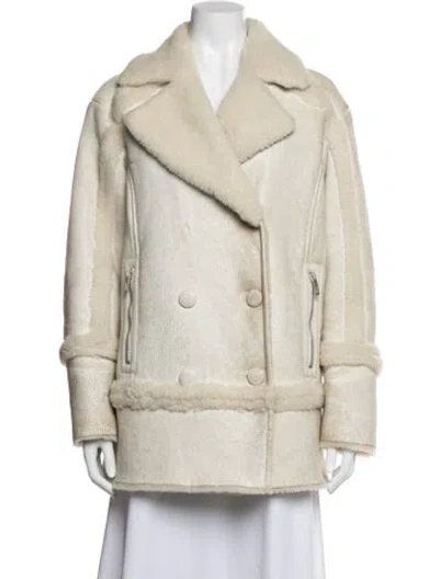 Pre-owned Drome Shearling Biker Jacket In Neutral