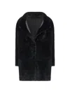 Drome Shearling Notch-lapel Jacket In Black