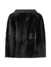 Drome Shearling-trim Shawl-collar Jacket In Black