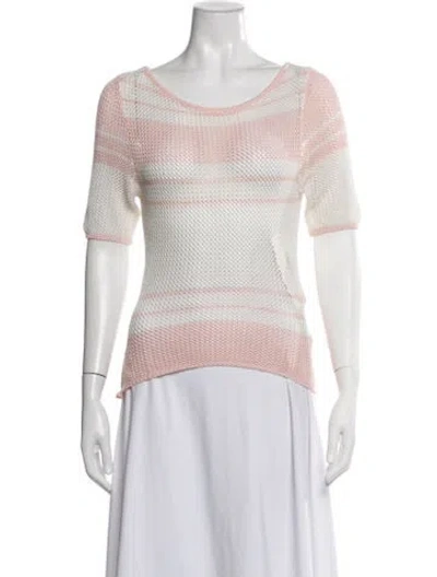 Pre-owned Drome Striped Scoop Neck Sweater In Pink