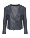 Drome Woman Suit Jacket Bright Blue Size Xl Lambskin In Blue