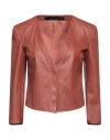 Drome Woman Suit Jacket Cocoa Size Xl Lambskin In Brown