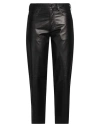 Drome Woman Pants Black Size S Lambskin, Viscose, Polyester