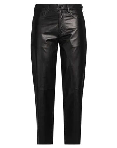 Drome Woman Pants Black Size S Lambskin, Viscose, Polyester