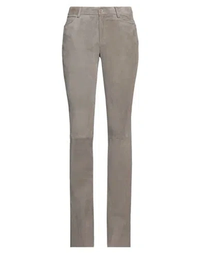 Drome Woman Pants Grey Size M Lambskin