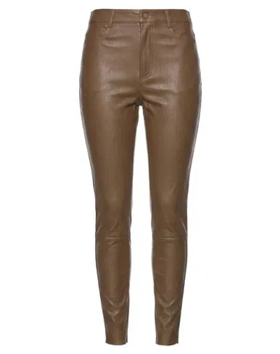 Drome Woman Pants Khaki Size L Lambskin In Brown