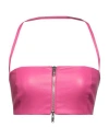 Drome Woman Top Fuchsia Size S Lambskin In Pink