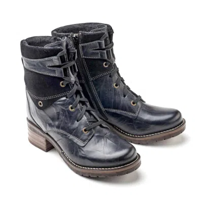 Dromedaris Women Kara Scrunched Leather & Suede Boot In Black
