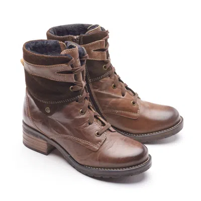 Dromedaris Women Kara Scrunched Leather & Suede Boot In Chocolate In Gold