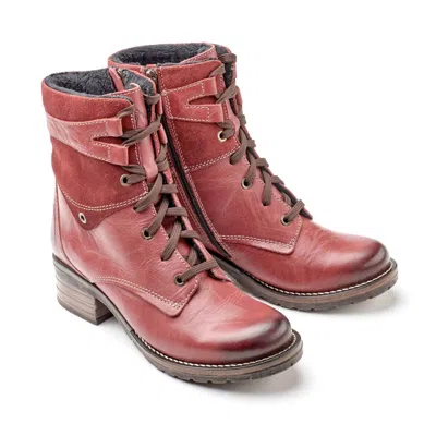 Dromedaris Women Kara Scrunched Leather & Suede Boot In Red